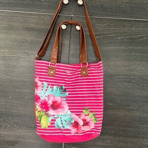 Aero Floral & Stripe Beach Bag Tote